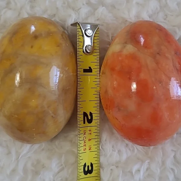 Marble Eggs Alabaster 4pc Stone Hand Crafted Vintage with Victorian Style Stands - Picture 5 of 8